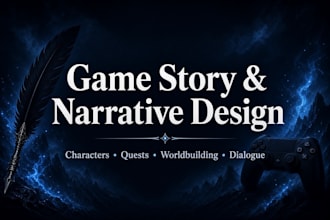 write a storylines, characters, quests and maps for games