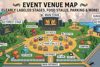 design a custom event map, festival map, and venue guide
