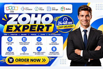 setup zoho crm zoho creator custom app deluge portal zoho flow ai automation