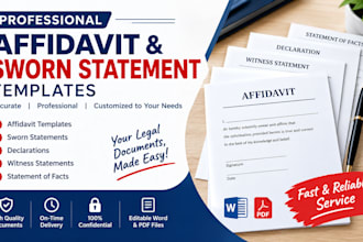 draft and review US affidavit and sworn statement templates