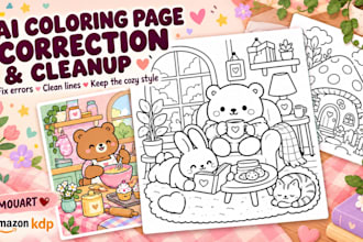 fix and clean up ai generated coloring book pages