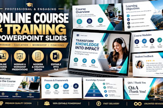 design an online course, webinar, and training powerpoint presentation