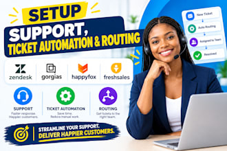 setup support ticket automation routing zendesk gorgias happyfox freshsales