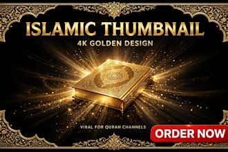 design luxury islamic thumbnails for quran channel