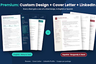 write or format a professional resume in english or spanish