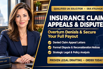 draft a denied insurance claim appeal letter legal solicitor