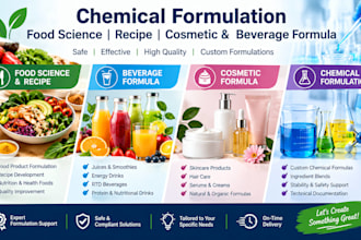 do chemical formulation, food science recipe, cosmetic and beverage formula