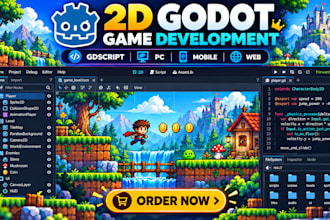 develop 2d godot game, build game prototype, web game, godot mobile development