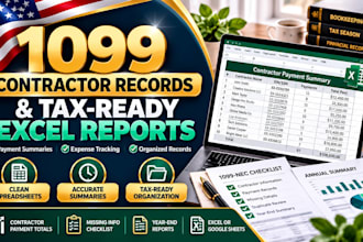 organize 1099 contractor payments and prepare tax ready excel reports