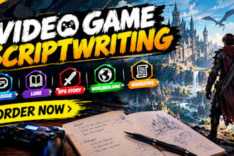 write video game script dialogue lore rpg story worldbuilding narrative game