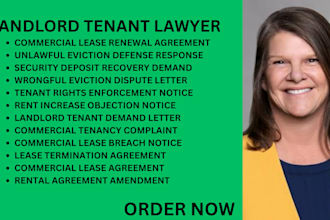 be your lease lawyer for wrongful eviction,rent increases and commercial tenancy