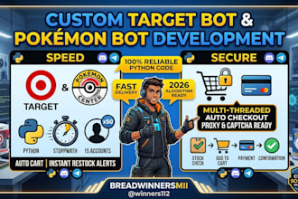 build target bot pokemon bot auto checkout purchasing script