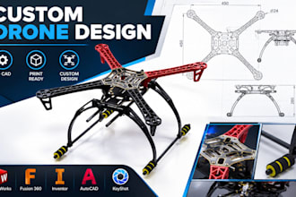 make custom landing gear for drones and uav platforms in 3d cad