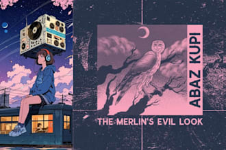 create retro lofi hip hop anime album cover art for your single, ep and mixtapes
