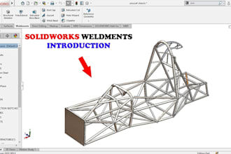 solidworks weldment design with tube cut list, bom and fabrication drawing set