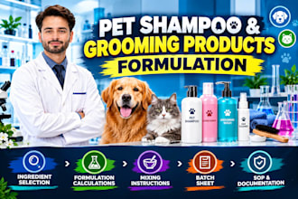 formulate custom pet shampoos and grooming products with documentation