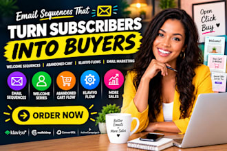 write email sequence design welcome sequence, abandoned cart, klaviyo flow