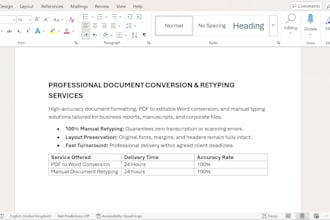 retype documents, convert PDF to word