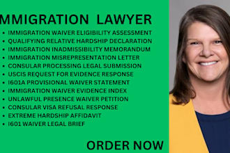 be your immigration lawyer for i601 waivers,inadmissibility and consular process