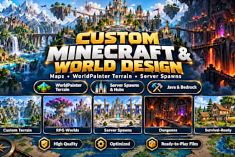 build custom minecraft map, worldpainter terrain or server spawn