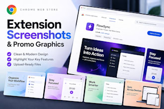 design chrome web store screenshots and promo graphics