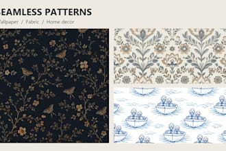 create custom seamless patterns for wallpaper and fabric