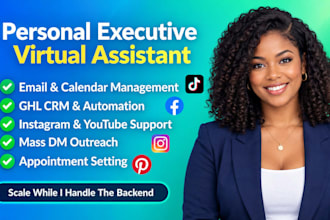 personal admin executive gohighlevel virtual assistant social media manager