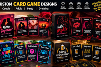 custom card game couple adult card game party card game drinking card game