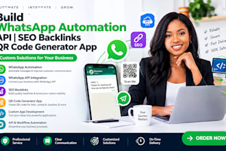 build whatsapp automation api seo backlinks qr code generator app developer
