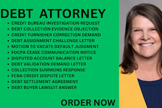 be your debt lawyer for debt buyer lawsuits, disputed balances and fcra disputes