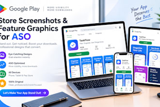 design google play store screenshots and feature graphics for aso