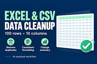 clean and format your excel or CSV spreadsheet