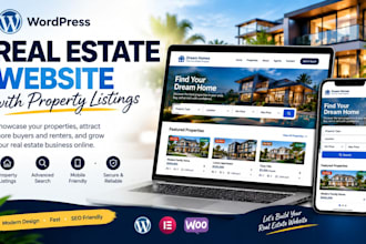design a professional wordpress real estate website with property listings