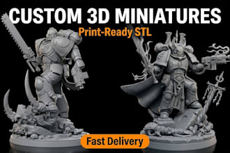 sculpt high quality 3d miniature statue warhammer40k figurine for 3d printing