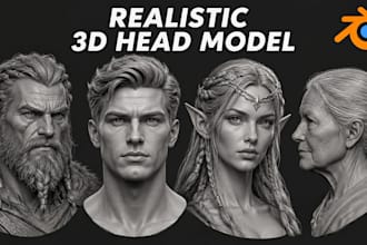 sculpt 3d head full body model character 3d bust 3d face model for 3d printing