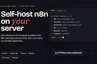 install and self host n8n, chatwoot and portainer on your vps
