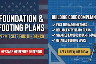 draw foundation plans footing details illinois ohio colorado