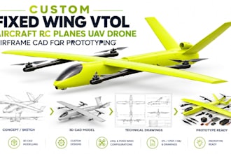 design fixed wing vtol aircraft rc planes uav drone airframe cad for prototyping