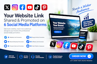shoutout promote share website link to 300m twitter ig fb yt tiktok pinterest