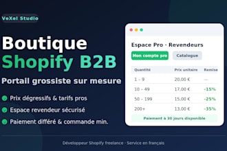 créer votre boutique shopify b2b avec portail grossiste