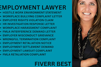 be your employment lawyer for workplace bullying, fmla and employer misconduct