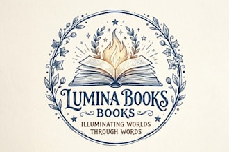 design unique hand drawn literary logo