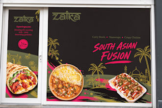 design restaurant window vinyl graphics and storefront decals