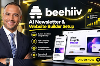 setup beehiiv ai newsletter template, beehiiv landing page and beehive website
