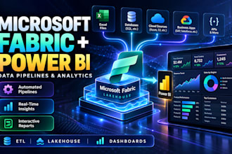 build microsoft fabric data pipelines and power bi reporting dashboards
