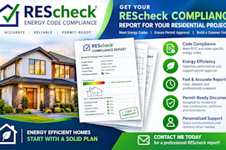 perform rescheck for energy efficiency code compliance