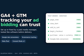 fix or set up ga4 ecommerce and conversion tracking with GTM