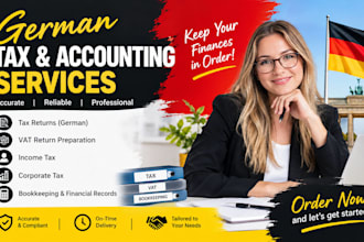 do german tax return, vat, income tax, corporate tax , bookeeping for business