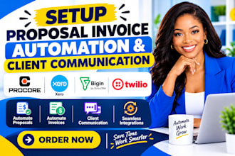 setup proposal invoice automation client communication procore xero bigin twilio