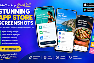 stunning app store screenshots ios play store  android, mobile screenshots aso